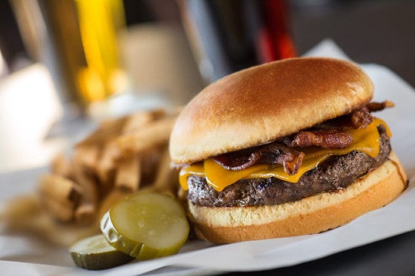 BBQ BACON CHEDDAR BURGER FROM YARD HOUSE.